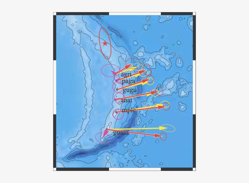 Red Arrows Are Velocities Relative To The Philippine - Philippine Sea Plate, transparent png download