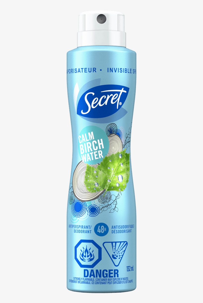 Fresh Invisible Spray Calm Birch Water - Secret Deodorant, transparent png download
