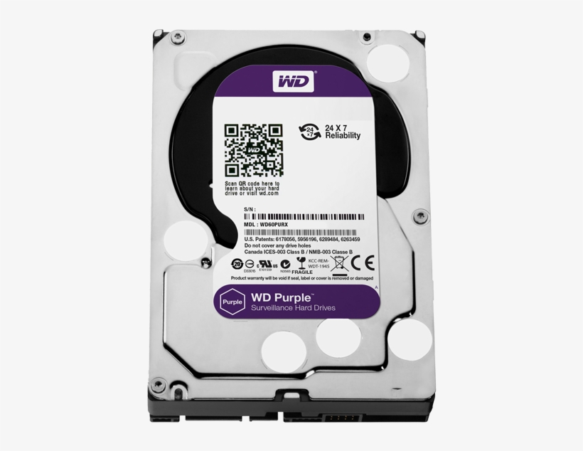 Lts Dhwd10purx Western Digital Purple Surveillance - Wd 4tb Purple Surveillance Internal Hard Drive (wd40purx), transparent png download
