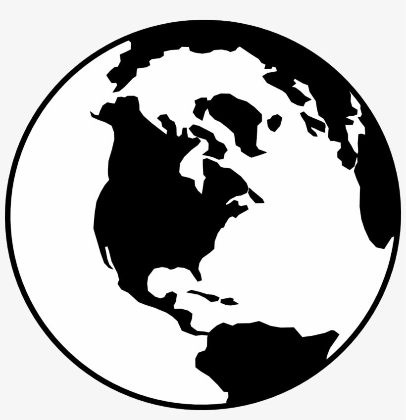 Pin By Brittany Roberts On Project One - World Clipart Black And White, transparent png download