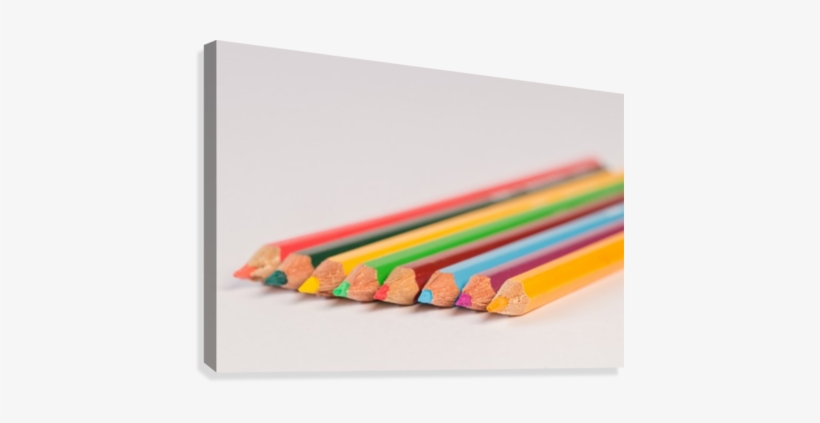 Assorted Colored Pencils Canvas Print - Education, transparent png download