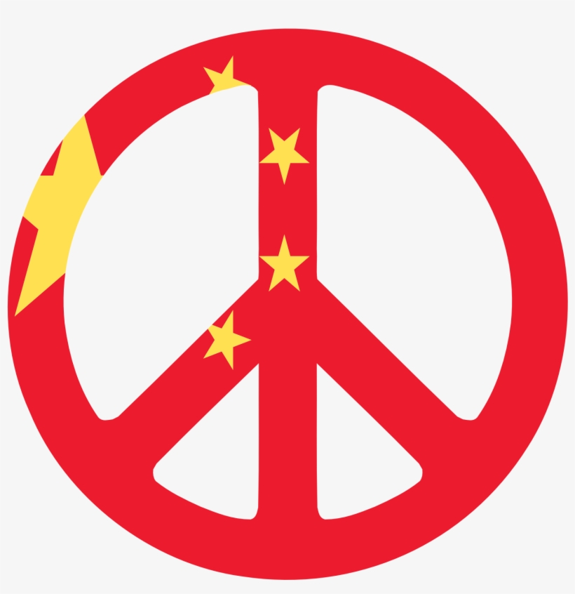 Net Clip Art China Flag Peace Symbol 2 Fav Wall - Peace Sign Svg File, transparent png download