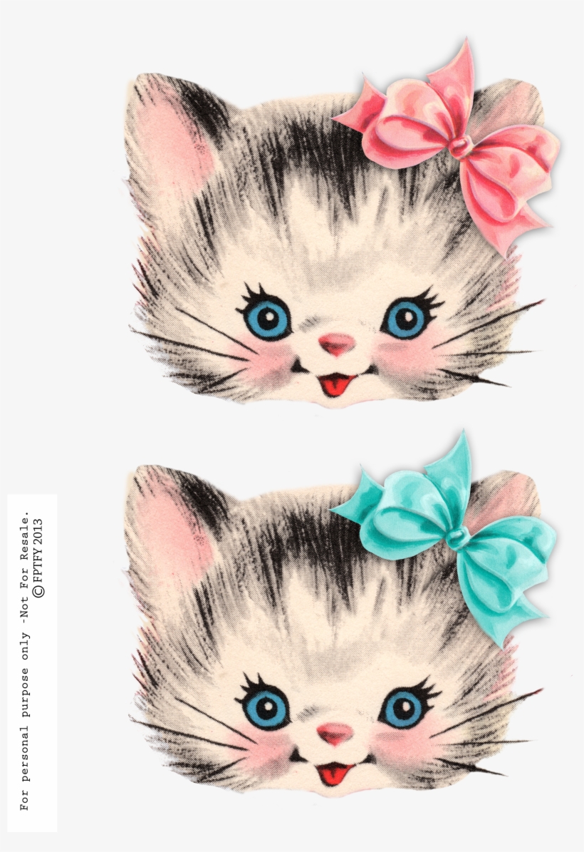Free Vintage Kitty Clipart By Fptfy 2,550×3,300 - Vintage Kitty, transparent png download