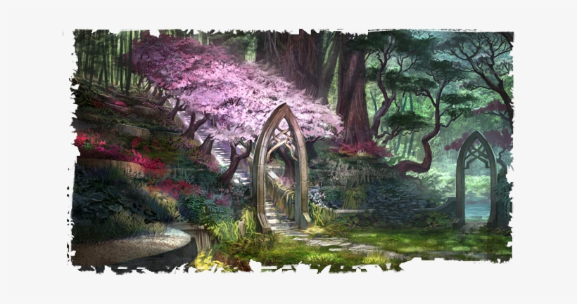 Auridon Flowery Trees - Summerset Isles Concept Art, transparent png download
