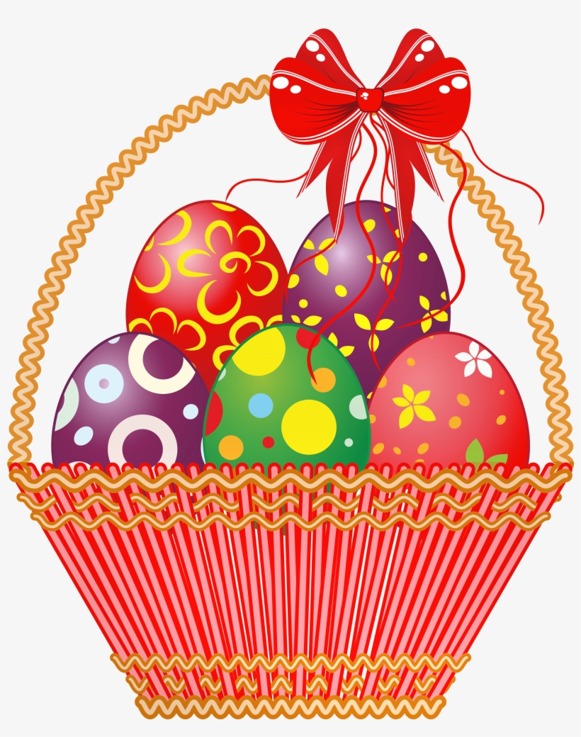 Basket With Eggs Png Picture Gallery View - Clipart Basket Of Easter Eggs, transparent png download