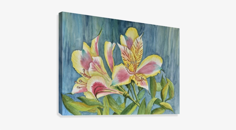 Princess Lily Watercolor Canvas Print - Watercolor Painting, transparent png download