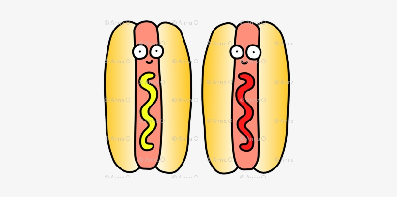 Hot Dog White - Watermelon Fabric - Hot Dog Andwatermelon Plushie -, transparent png download