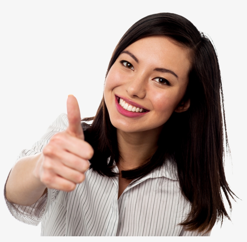 Women Pointing Thumbs Up Png Image - Advertise Girl, transparent png download