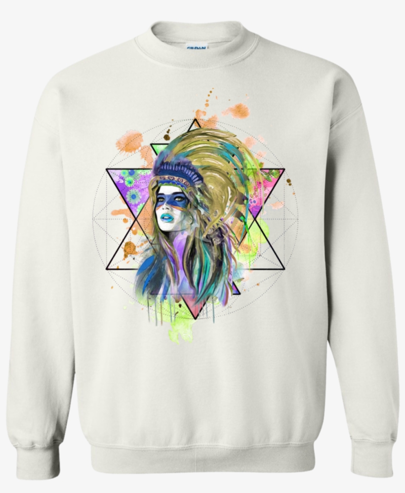 Watercolor Headdress Crewneck, transparent png download
