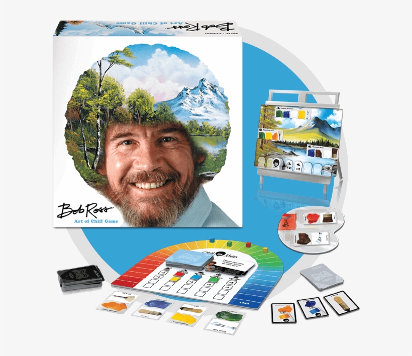 Bob Ross Art Of Chill Board Game Contents Bob Ross The Art Of Chill