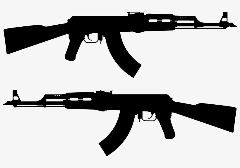 Free Ak Rifle Silhouette - Ak 47 Silhouette, transparent png download