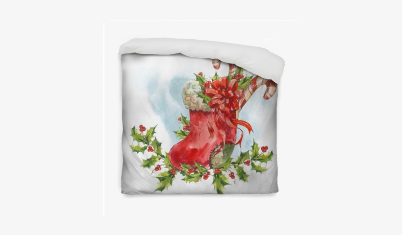 Watercolor Greeting Card With Christmas Socks, Ribbon, - Декупажная Карта Hobby&you Символ Года Hobby&you, transparent png download