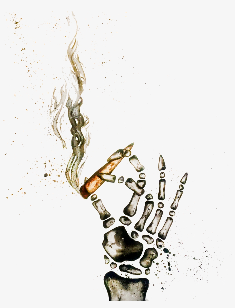 "smoke 1" 16"x20" Acrylic On Canvas - Anime Drawings Marijuana, transparent png download