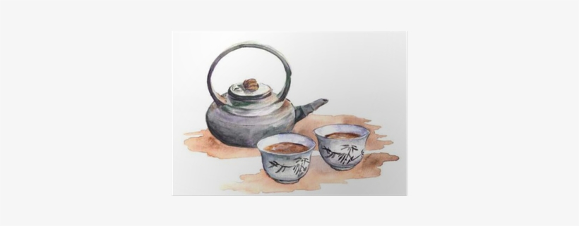 Asian Tea Set For Ceremony - Watercolor Cup, transparent png download