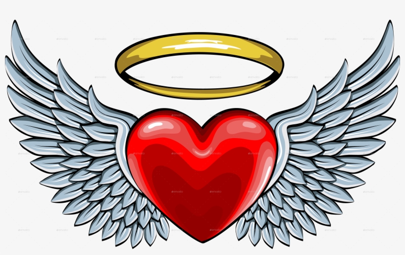 Výsledok Vyhľadávania Obrázkov Pre Dopyt Heart With - Heart With Wings And Halo, transparent png download