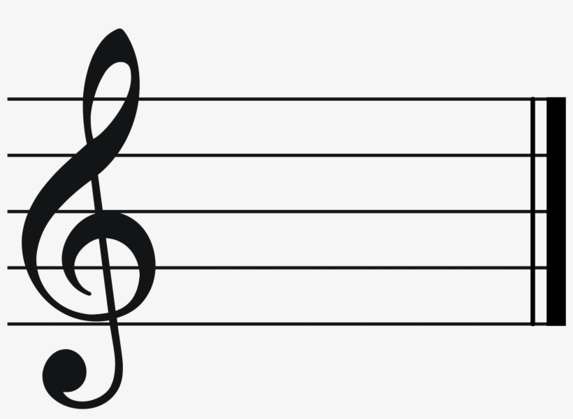 Treble Clef Staff Png Picture Freeuse - C Major Key Signature, transparent png download