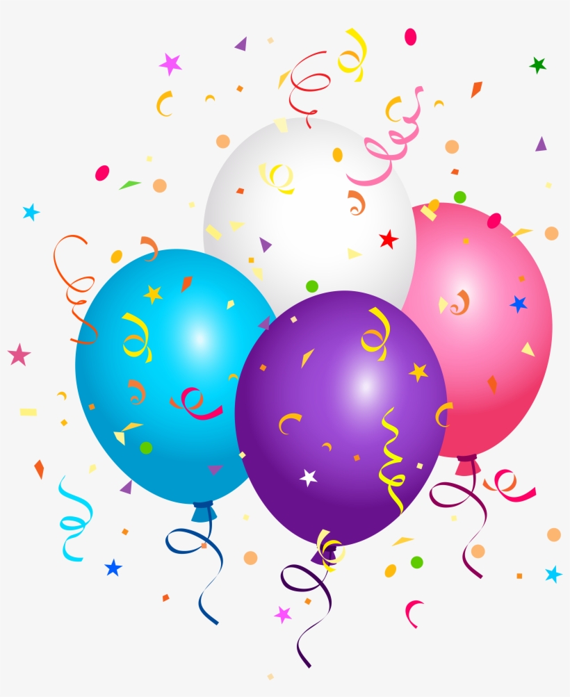 Balloons And Confetti Transparent, transparent png download