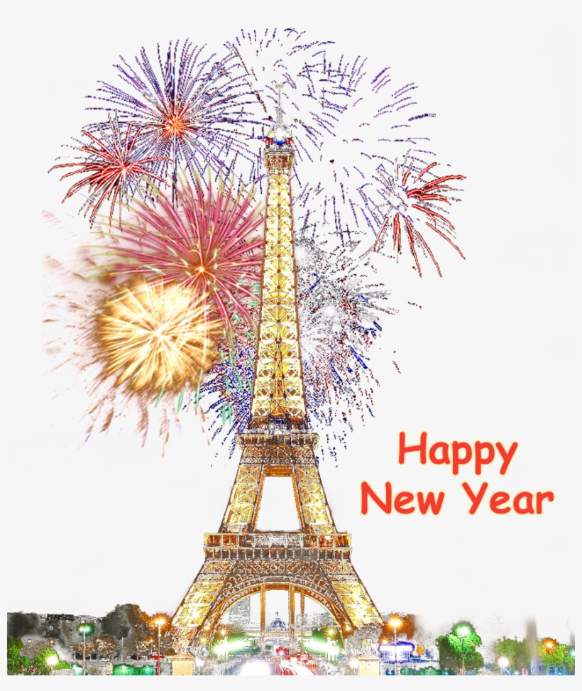 Paris Happy New Year Fireworks Transparent Background - Happy New Year Paris, transparent png download