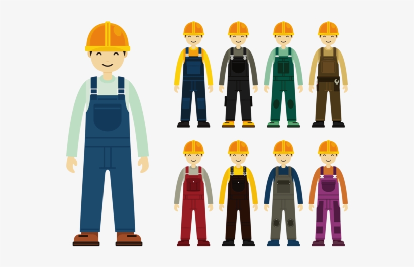 Construction Worker With Overalls - Construction Worker Image Cartoon, transparent png download