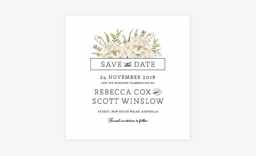 White Wedding Save The Date Black - Save The Date Wedding Png, transparent png download