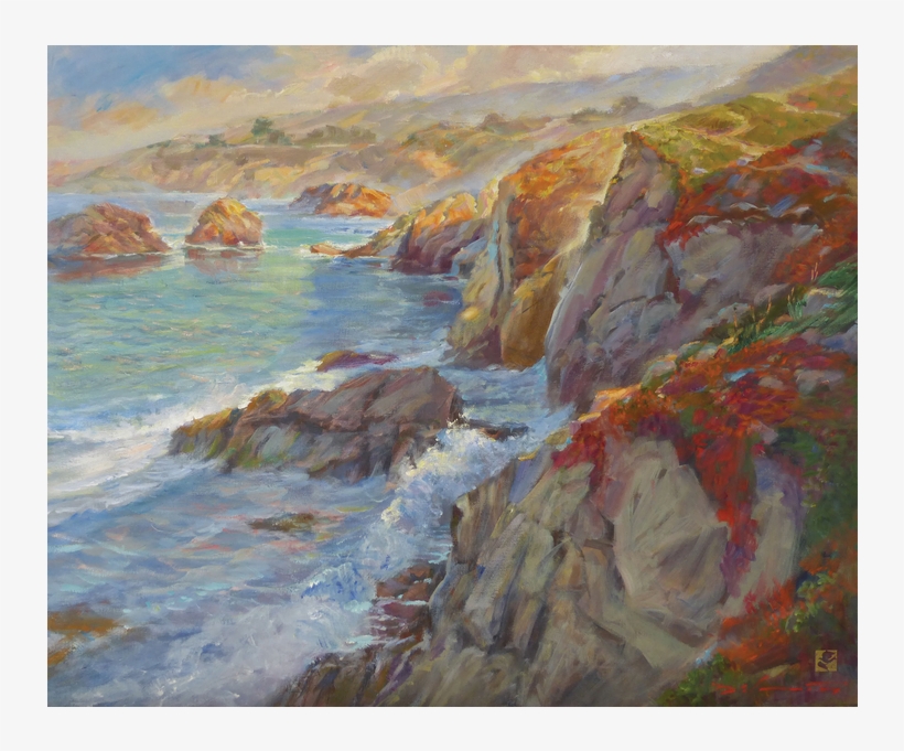 “sky Deep Mountains” , (point Lobos State Reserve, - Painting, transparent png download