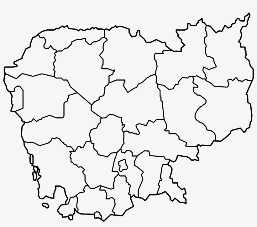 Cambodia Provinces Blank - Cambodia Map Blank, transparent png download