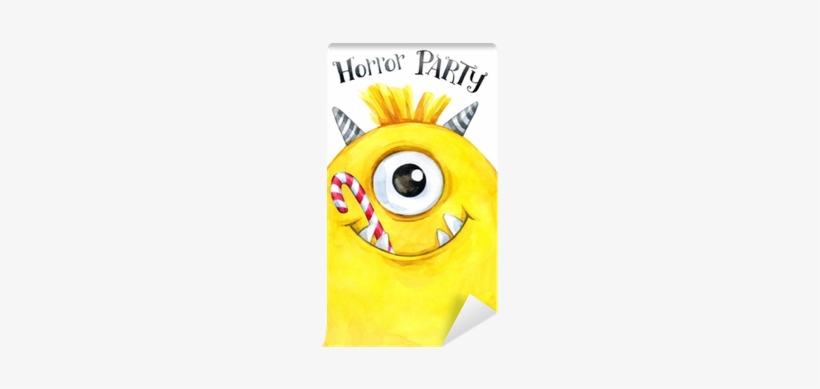 Watercolor Head Of A Monster With Sweets In The Mouth - Piirretyt Hirviöt, transparent png download