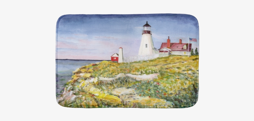 Portland Head Lighthouse Maine Watercolor Painting, transparent png download