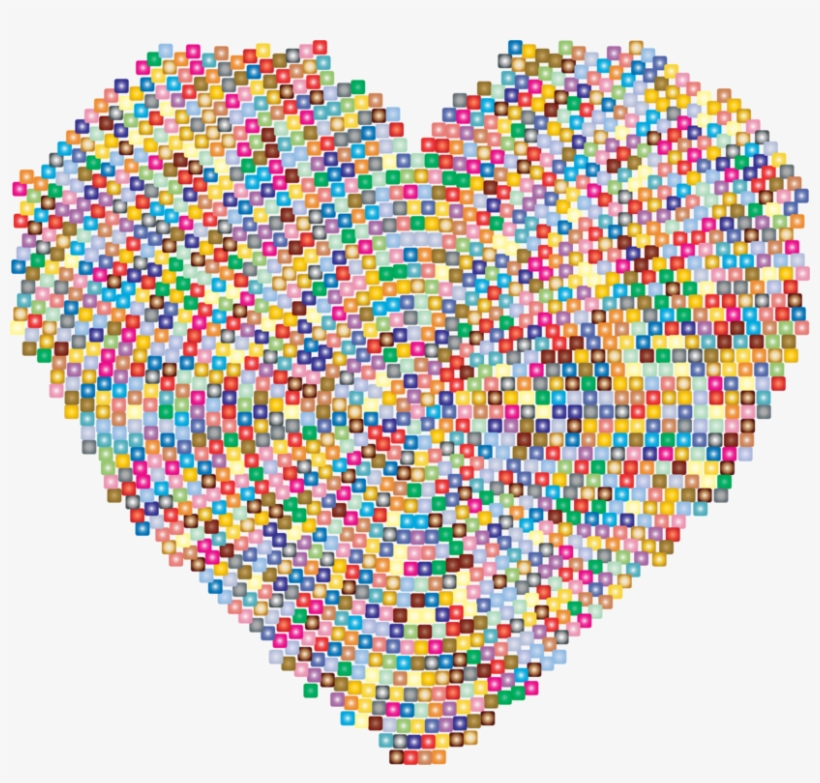 Heart Mosaic Drawing Computer Icons - Colorful Mosaic Png, transparent png download