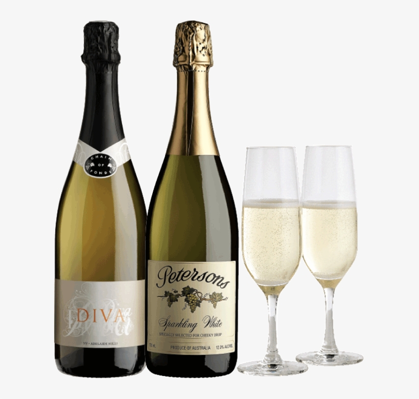 Petersons To Ponds Sparkling Gift Pack With Champagne - Champagne Bottle And Glass Png, transparent png download