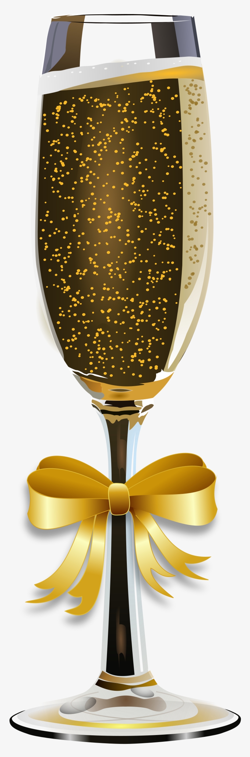 Free Champagne Glass Remix 2 - Clipart Gold Champagne Glass, transparent png download