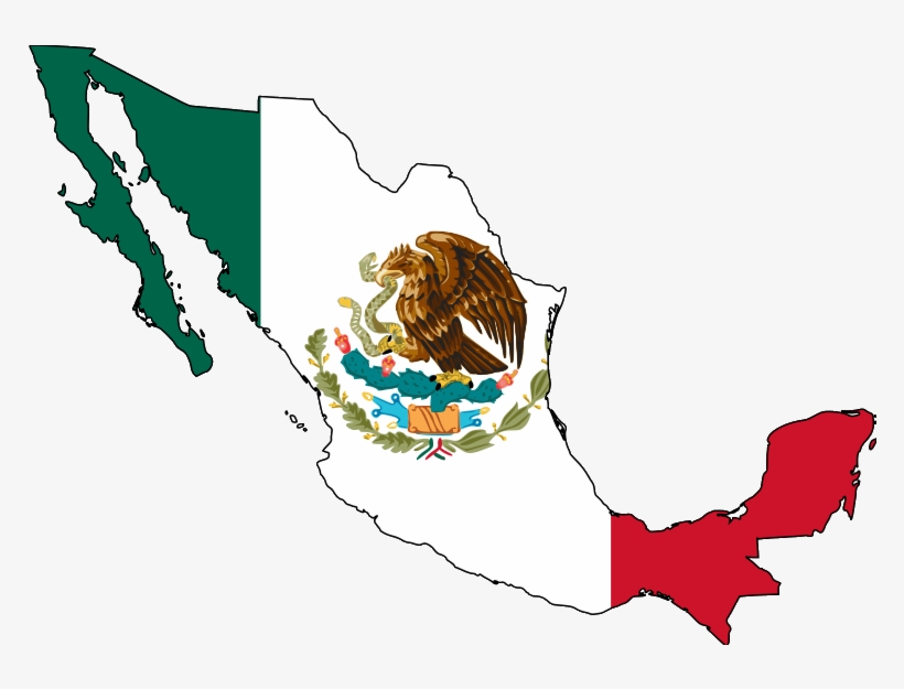 Mexico Map With Flag - Imagenes De El Mes Patrio, transparent png download