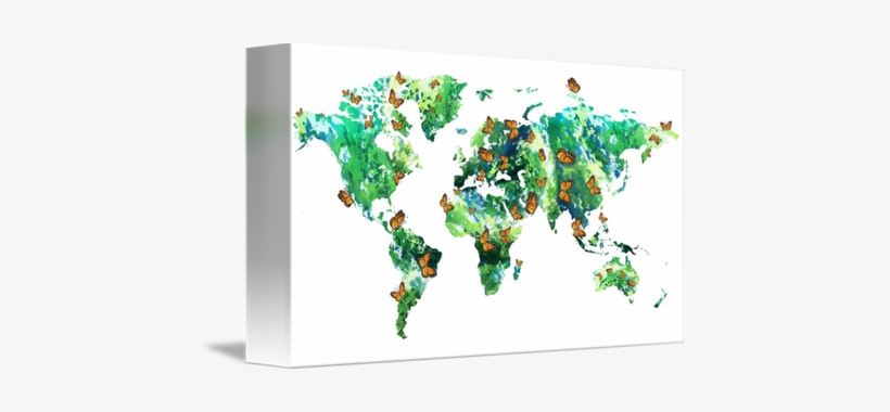 Map Free Wallpaper For - Butterfly Effect World Map, transparent png download