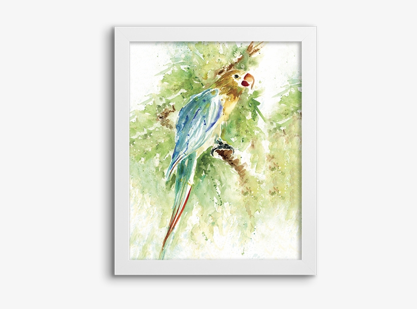 Watercolor Parrot - Carol Robinson Large 3-piece Canvas Print - Island, transparent png download