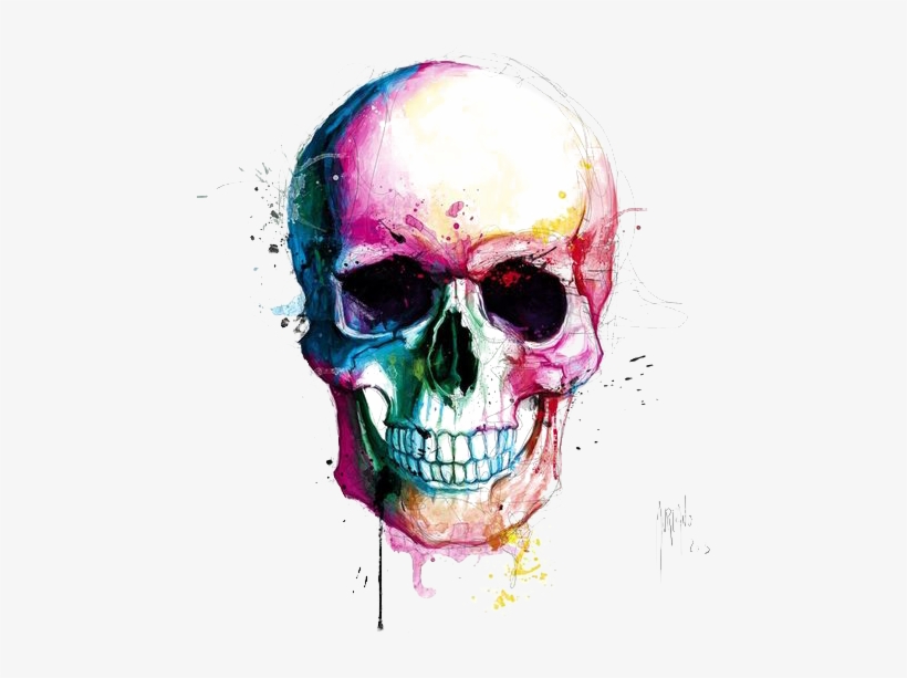 Skull Calavera Drawing Color Painting - Patrice Murciano Skull