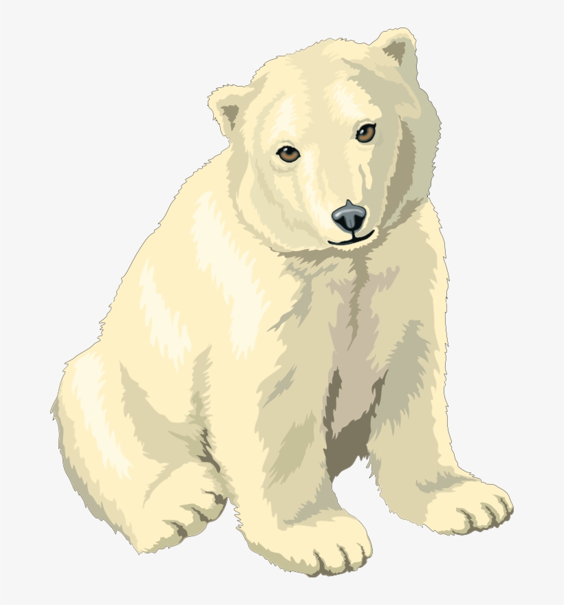 Clipart Black And White Library Cub Clip Art At Clker - Sitting Polar Bear Clipart, transparent png download