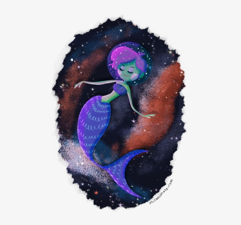 Swim On, Space Mermaid - Mermaid, transparent png download