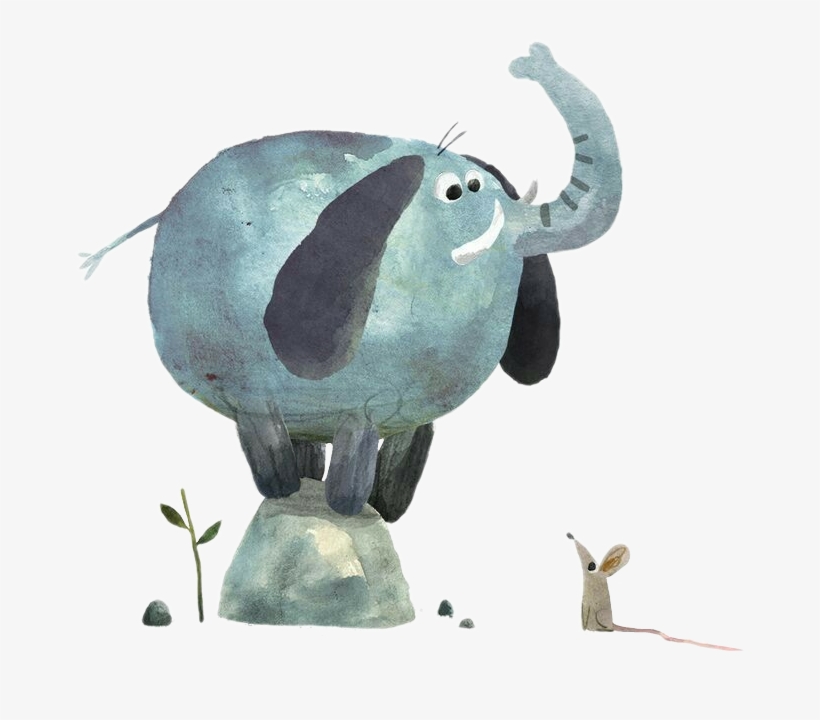 Elephant&rat Elephant Rat Scary Animals - Elephant Illustration, transparent png download