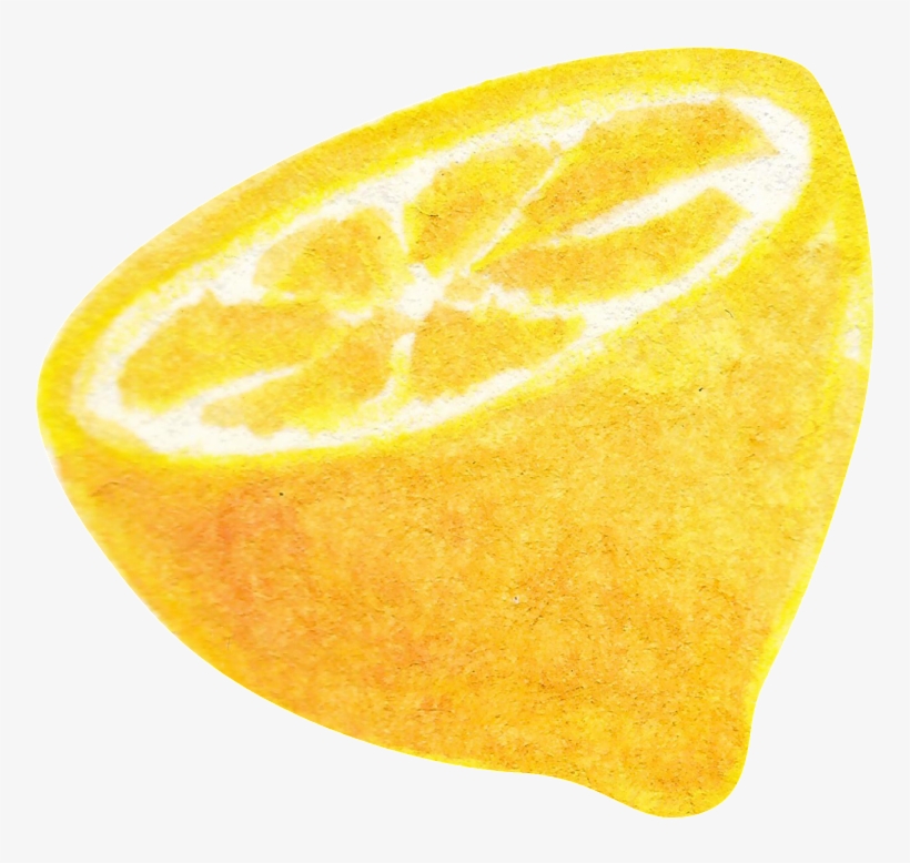 Watercolor Hand Painted Half Lemon Transparent Fruit - Portable Network Graphics, transparent png download