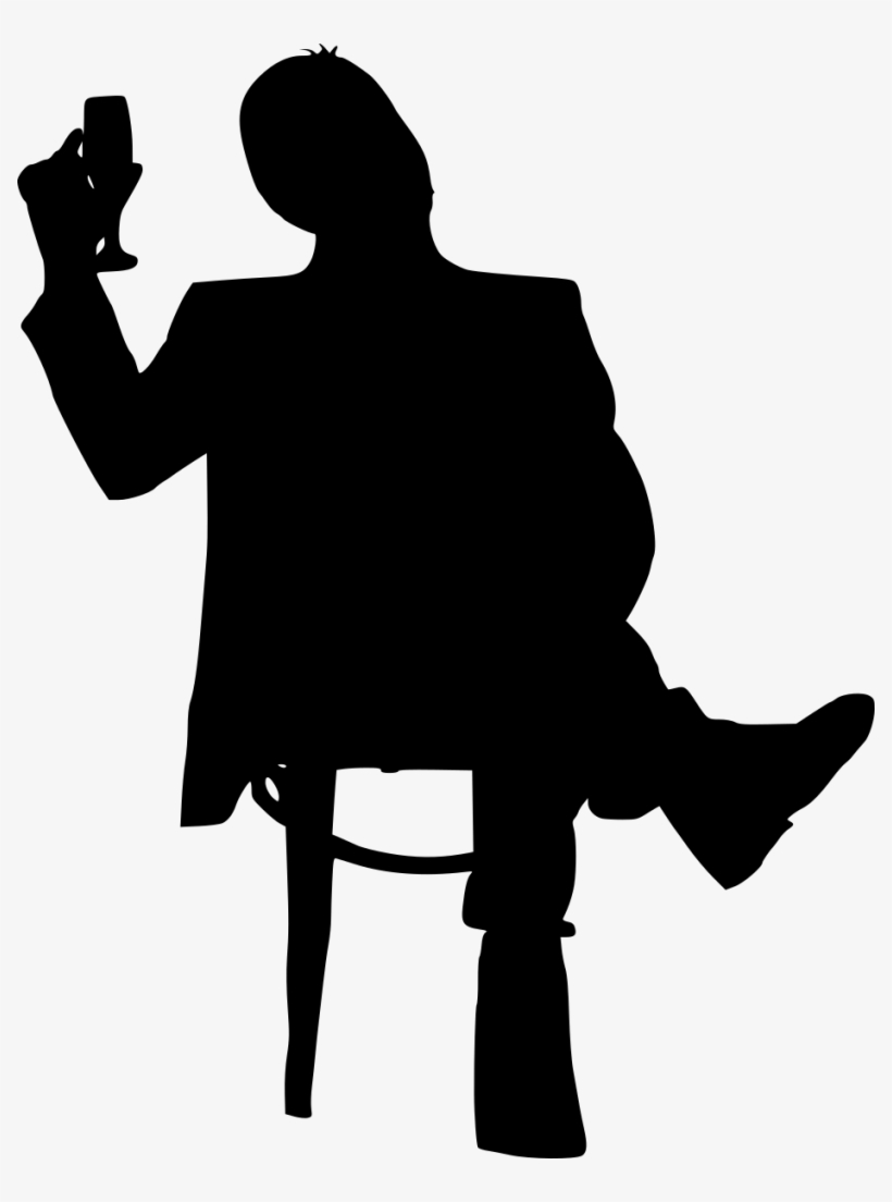 Png File Size - Sitting In Chair Silhouette, transparent png download