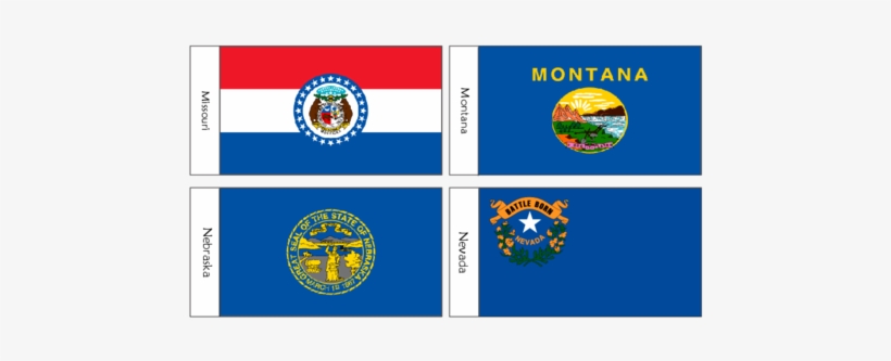Us State Flags Flash Cards Mt, Ne, Nv, Mo - Mission Flags 3'x5' Missouri State & American Flags, transparent png download