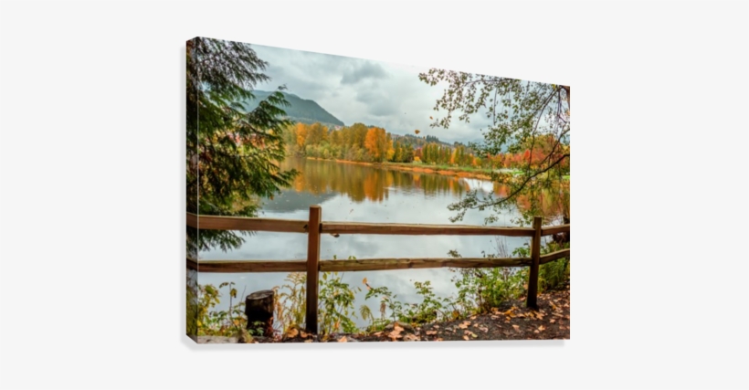 Wooden Hedge Blocks, Falling Autumn Leaves, The Water - Loch, transparent png download