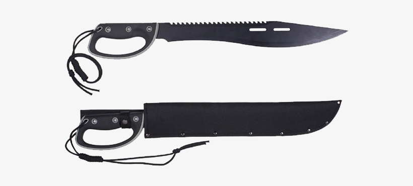 18″ D-handle Sawback Machete - Rothco 18" D-handle Sawback Machete, 24" Overall, Black/od, transparent png download