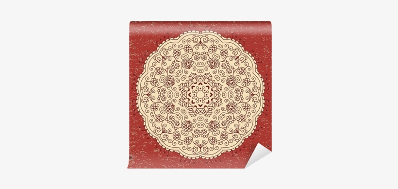Vintage Card With Lace Ethnic Ornament In A Circle - Crochet, transparent png download
