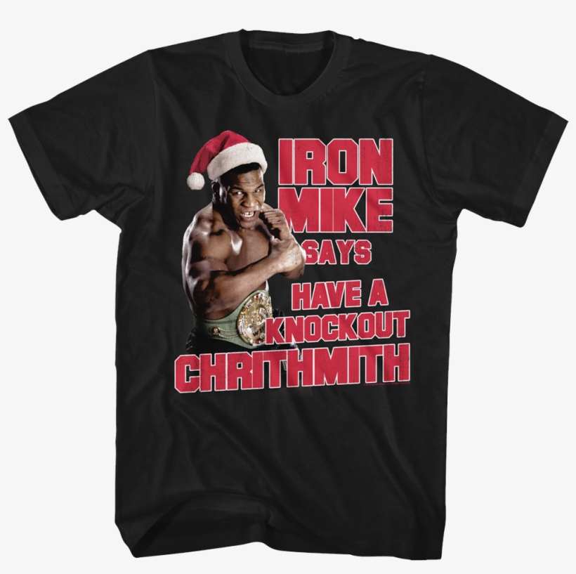 Mike Tyson Chrithmith Black Adult T-shirt Tee - Mike Tyson Autographed 16x20 Photograph, transparent png download