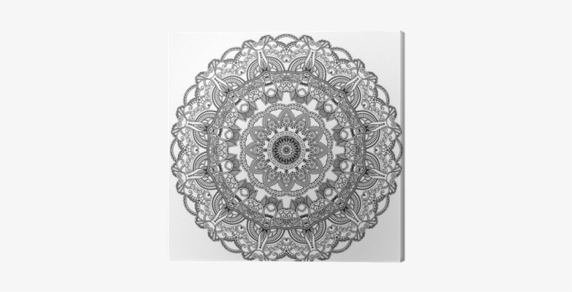 Black Lace Circle On White Background - Blue Mandala, transparent png download