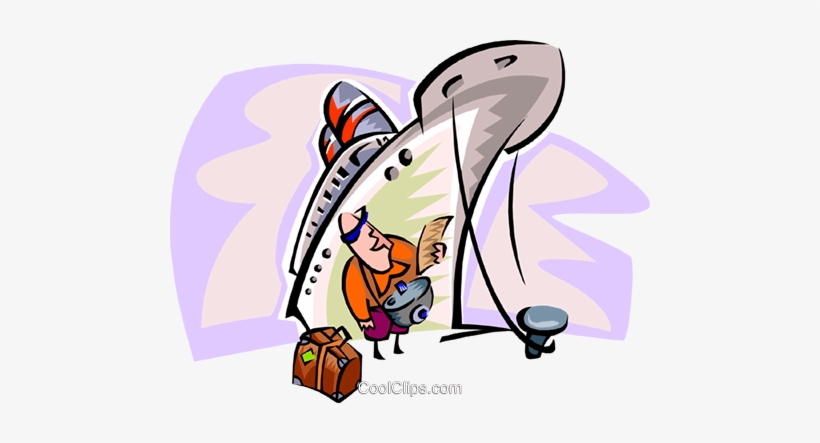 Cruise Ship With Tourist Royalty Free Vector Clip Art - Cruise Ship Tourist Clip Art, transparent png download