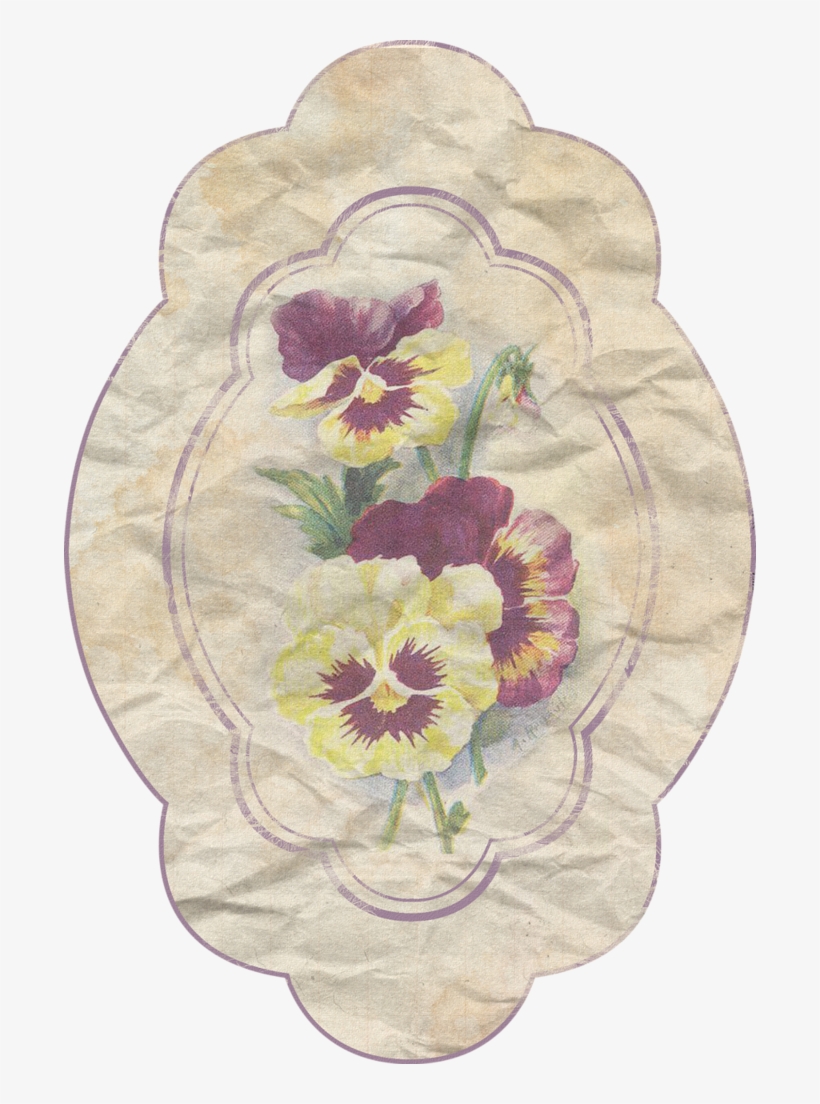 Vintage Label - Pansy, transparent png download