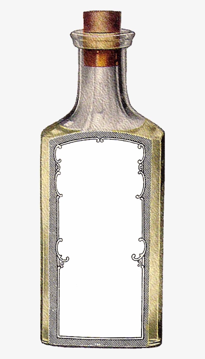 Digital Blank Label Downloads ,png - Glass Bottle Vintage Label, transparent png download