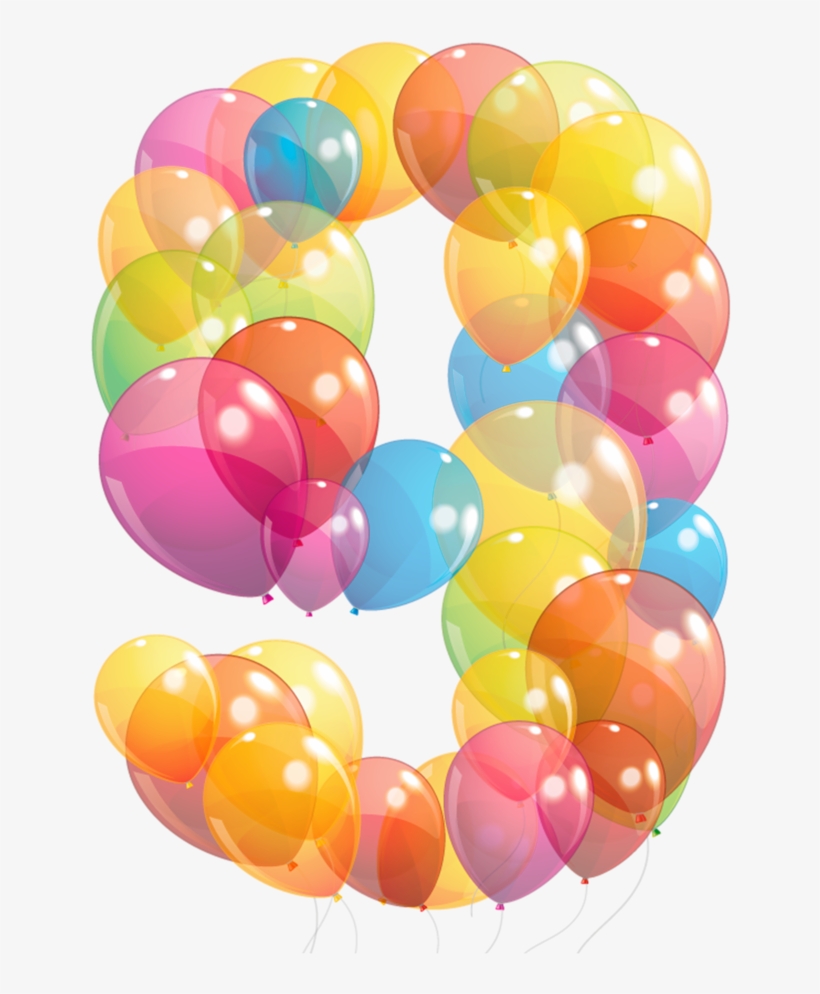 Numbers Clipart Balloon - Number 9 Ballons Png, transparent png download
